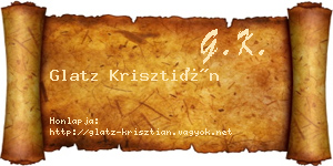 Glatz Krisztián névjegykártya
